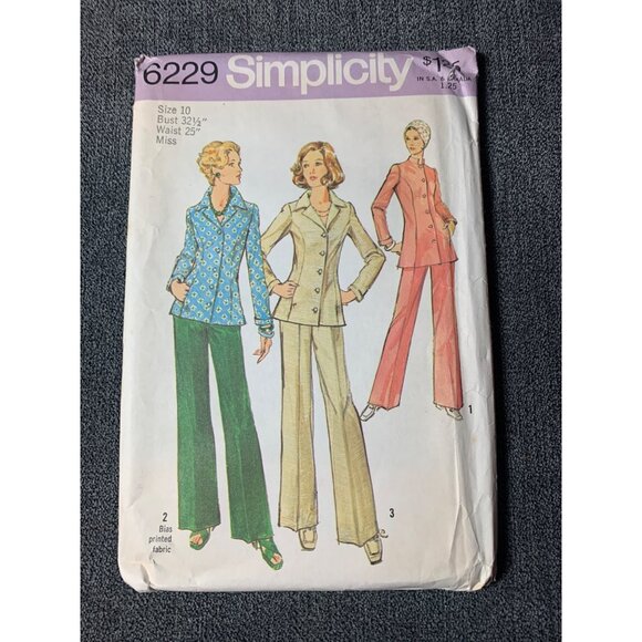 Simplicity Misses Shirt jacket pants Sewing Pattern sz 10 6229 - uncut - Picture 11 of 11
